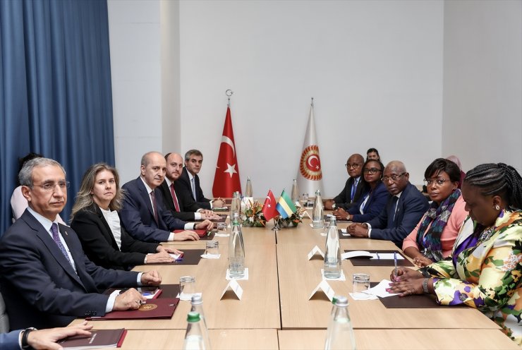 TBMM Başkanı Kurtulmuş, Gabon Geçiş Dönemi Ulusal Meclisi Başkanı Ndongou ile görüştü