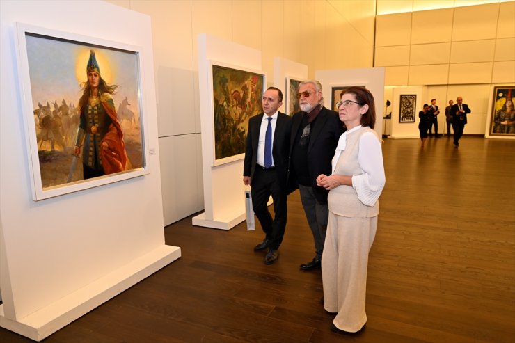 Türk dünyası ressamlarının "Tomris" konulu sergisi Azerbaycan'da açıldı