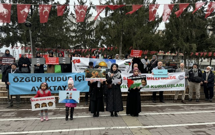 İsrail'in Gazze'ye yönelik saldırıları Sakarya'da protesto edildi