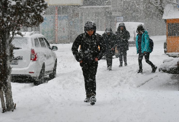 Erzurum, Kars ve Ardahan'da kar yağışı etkili oldu