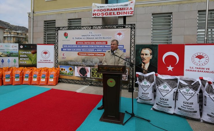 Amasya'da çiftçilere nohut ve yağlık ayçiçeği tohumu dağıtıldı