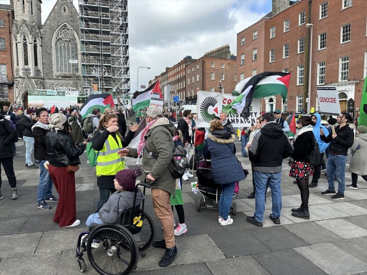 İrlanda'da Filistin'le dayanışma gösterisi düzenlendi