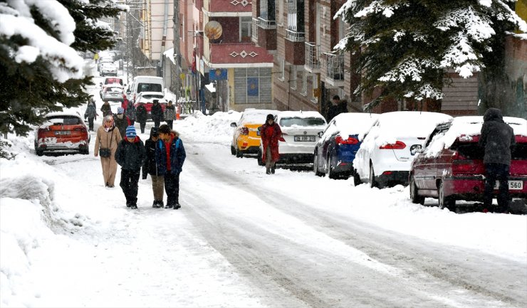 Erzurum, Kars ve Ardahan'da kar yağışı etkili oldu