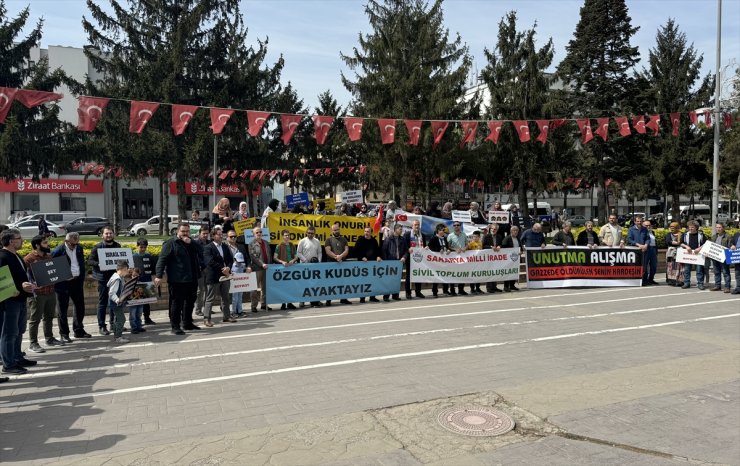 İsrail'in Gazze'ye yönelik saldırıları Sakarya'da protesto edildi