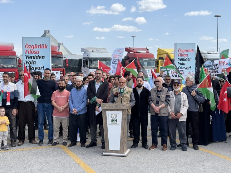 Konya'dan Gazze'ye 22 yardım tırı gönderildi