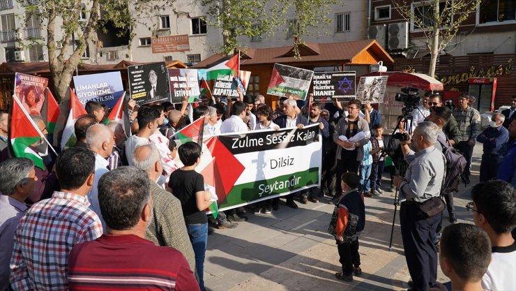 İsrail'in Gazze'ye yönelik saldırıları Adıyaman'da protesto edildi