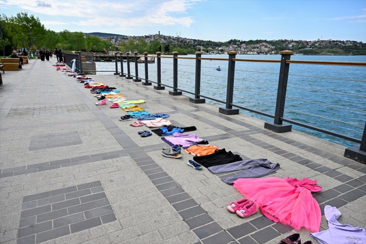 Beykoz'da anneler, çocukların İsrail saldırılarında öldürülmesini protesto etti