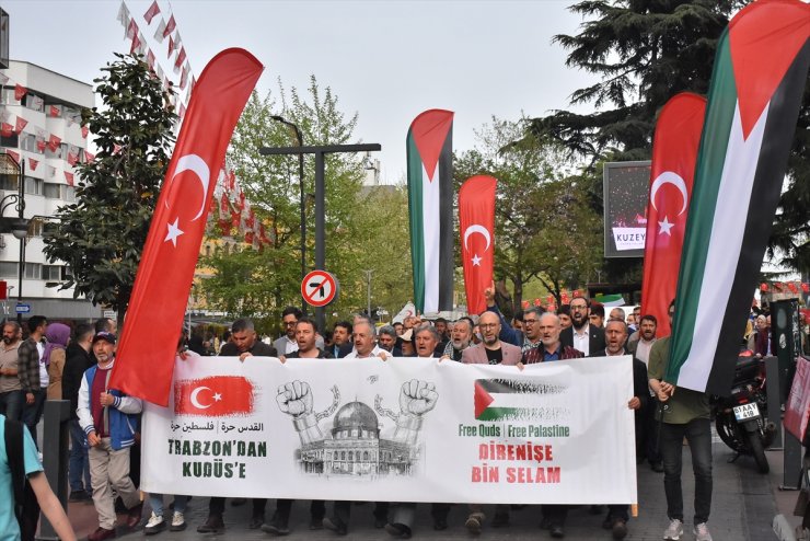 Trabzon'da Filistin'e destek yürüyüşü yapıldı
