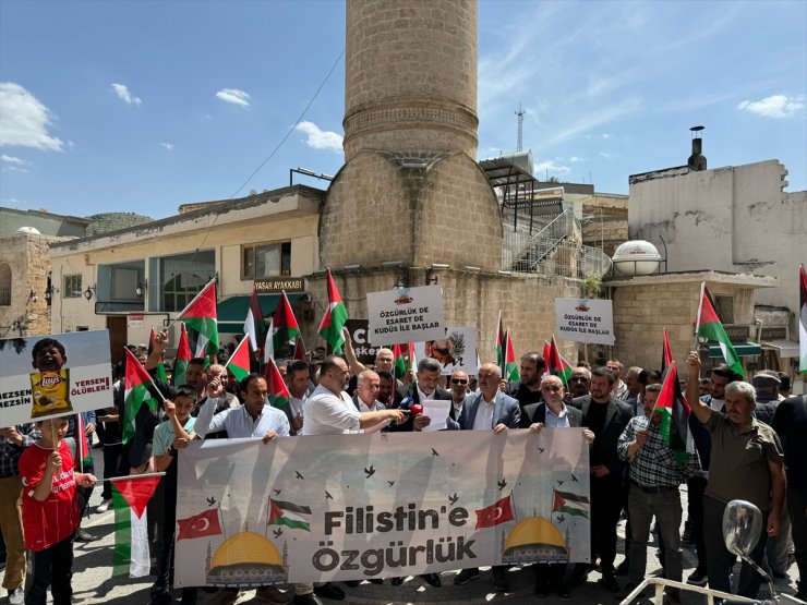 Mardin'de İsrail'in Gazze'ye yönelik saldırıları protesto edildi