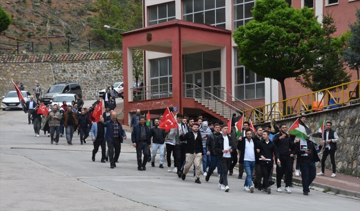 Gümüşhane Üniversitesinde Filistin'e destek yürüyüşü düzenlendi