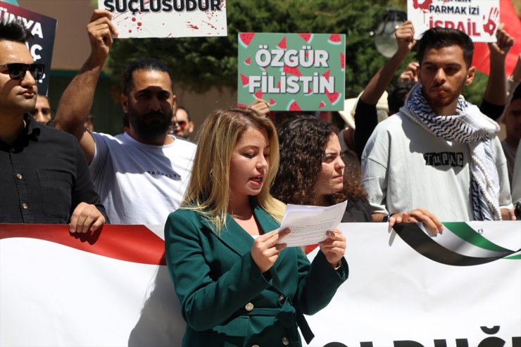 Muğla'da üniversite öğrencileri İsrail'in Gazze'ye yönelik saldırılarını protesto etti