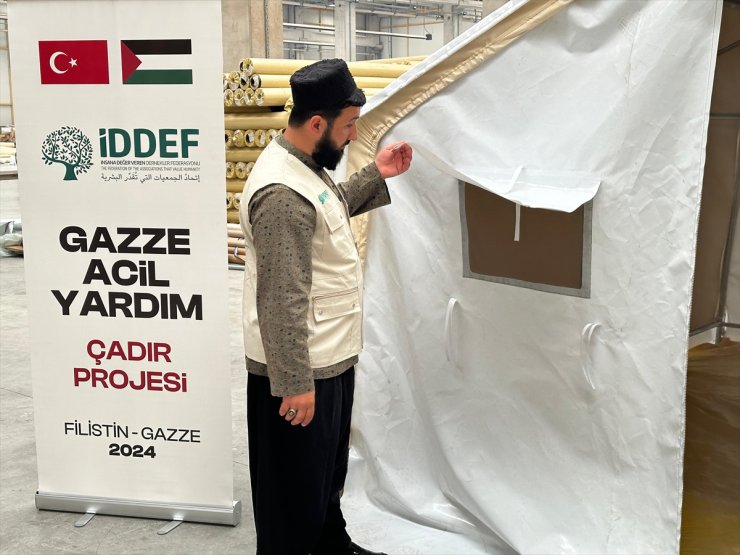 İDDEF, Gazze'nin Refah bölgesindeki aileler için "yaşam çadırı" kuruyor