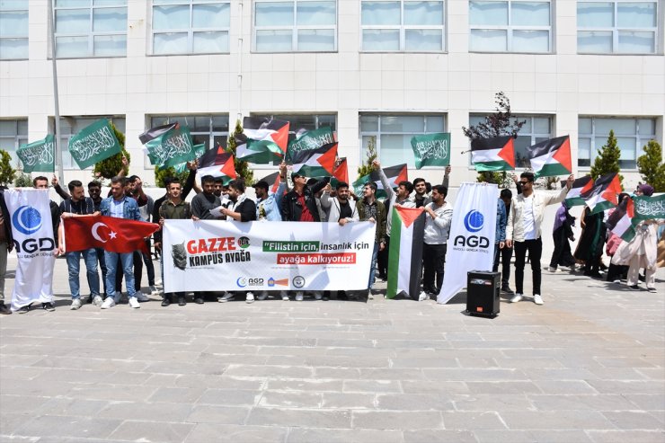 Şırnak'ta üniversite öğrencileri İsrail'in Gazze'ye yönelik saldırılarını protesto etti