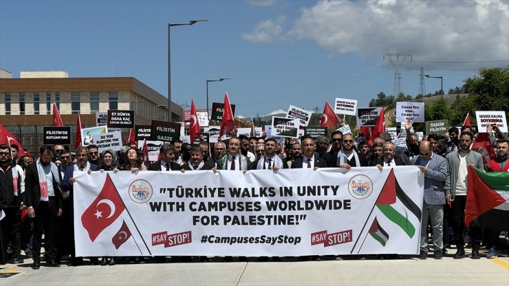 Hitit Üniversitesi öğrencileri İsrail'i protesto etti