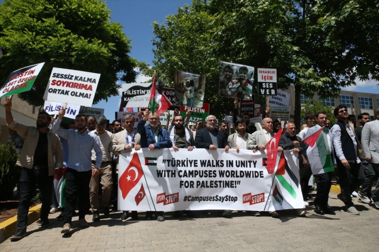 Şanlıurfa'da üniversite öğrencileri ABD'deki Filistin eylemlerine destek verdi