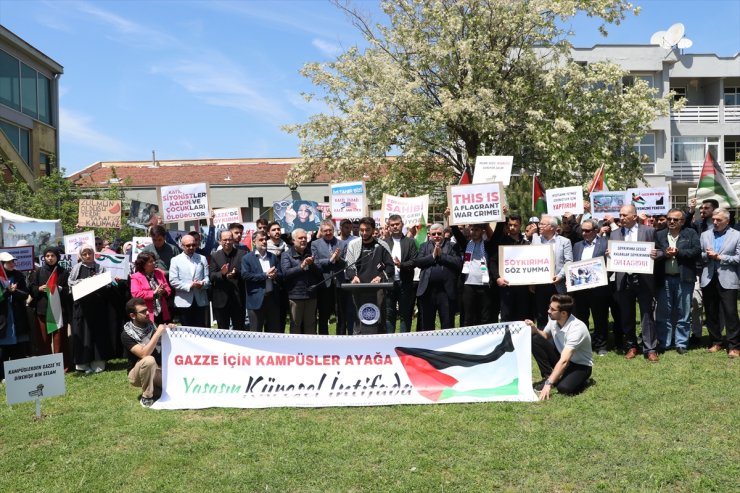 Kırklareli ve Tekirdağ'daki üniversitelerden Filistin'e destek için oturma eylemi
