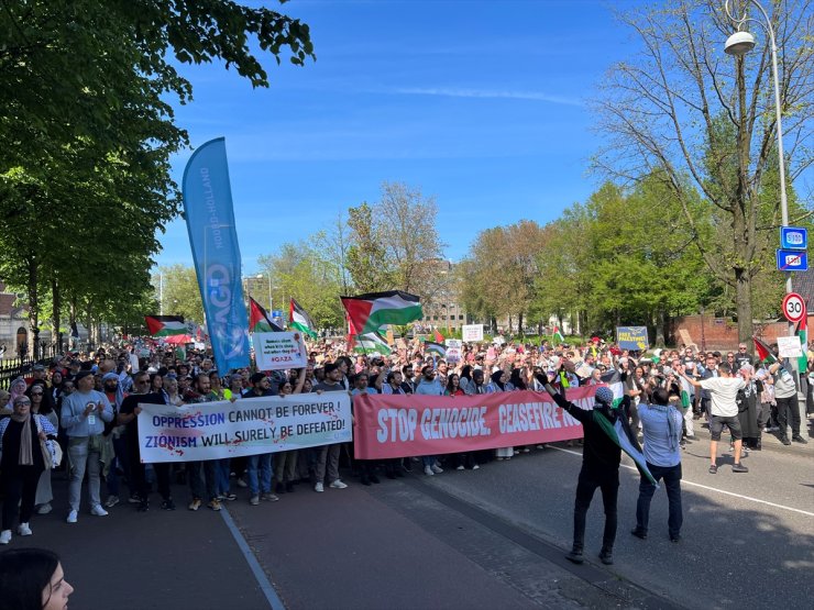 Hollanda'da "Nekbe" ve Gazze'deki saldırılar protesto edildi