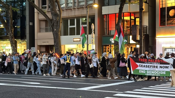 Tokyo'da Filistin'e destek için "İntifada Yürüyüşü" düzenlendi