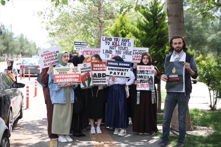 Diyarbakır'da üniversite öğrencilerinden İsrail'in Gazze'deki saldırılarına tepki