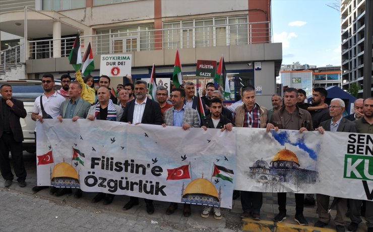 Mardin'de İsrail'in Gazze'ye saldırıları protesto edildi