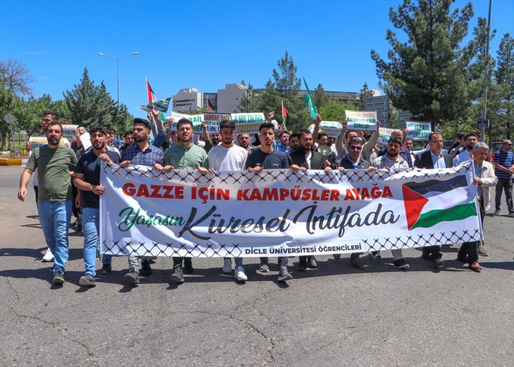 Diyarbakır'da üniversite öğrencileri Filistin'e destek yürüyüşü düzenledi