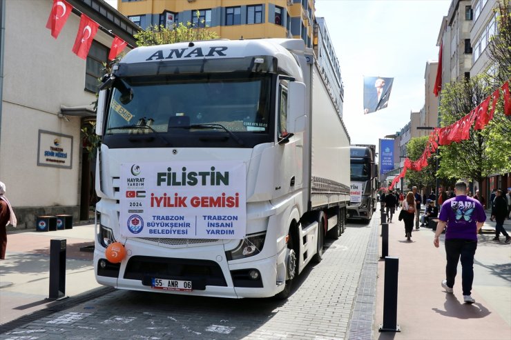 Trabzon'dan Filistin'e yardım tırları yola çıktı