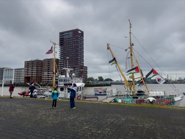 Gazze'ye yardım götürmek üzere Norveç'ten yola çıkan Handala isimli gemi Hollanda'ya ulaştı