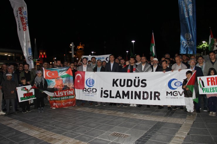 Kayseri'de, İsrail'in Gazze'ye saldırıları protesto edildi