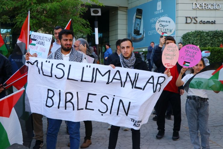 Tekirdağ'da İsrail'in Gazze'ye yönelik saldırıları protesto edildi