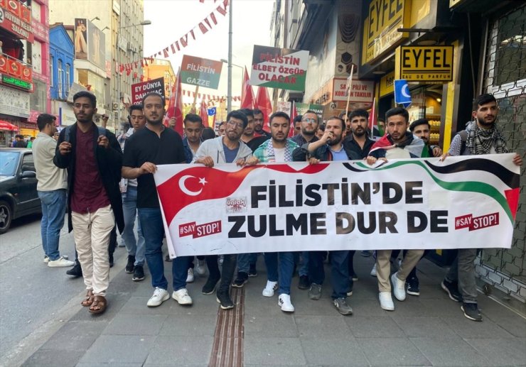 Kocaeli ve Zonguldak'ta İsrail'i telin, Filistin'e destek için yürüyüş yapıldı