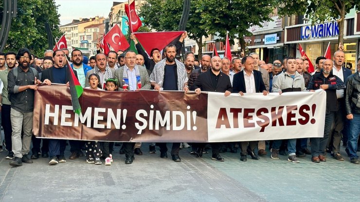 Bolu'da İsrail'in Gazze'ye saldırıları protesto edildi