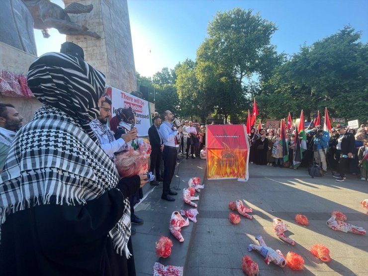 Filistin İnisiyatifi, İsrail'in Refah'taki saldırılarını Saraçhane'de protesto etti