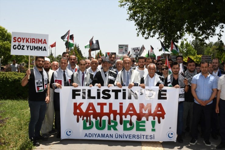 Adıyaman Üniversitesi öğrencilerinden Gazze'ye destek yürüyüşü