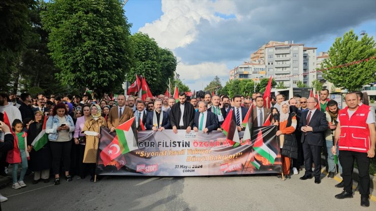 Çorum'da "Özgür Filistin Yürüyüşü" düzenlendi