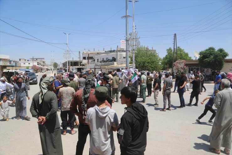 Suriye'nin kuzeyinde terör örgütü PKK/YPG'nin sözde seçim planı protesto edildi