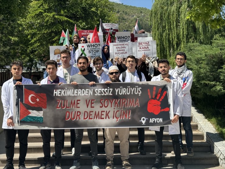 Afyonkarahisar'da Gazze'ye destek için "sessiz yürüyüş" yapıldı