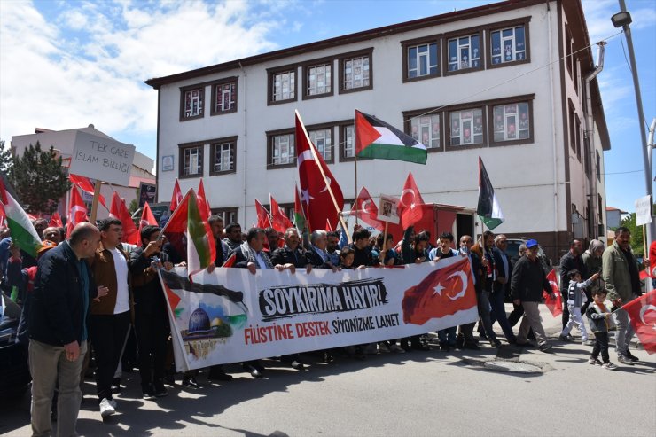 Gümüşhane'de İsrail'in Filistin'e yönelik saldırıları protesto edildi