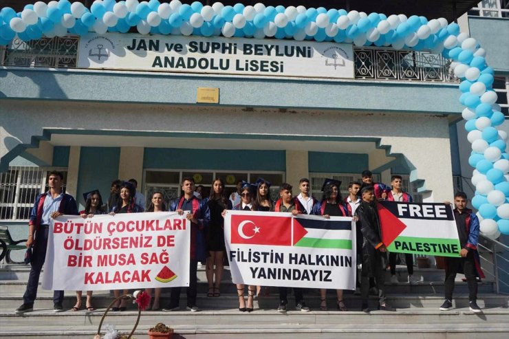 Hatay'da mezuniyet töreninde İsrail'in Filistin'e saldırıları protesto edildi