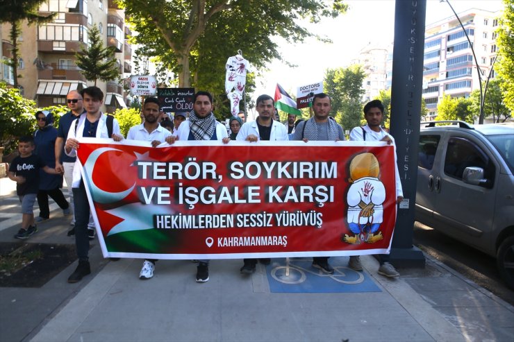 Kahramanmaraş'ta hekimler ve sağlık çalışanları İsrail'in saldırılarını "sessiz yürüyüş"le kınadı