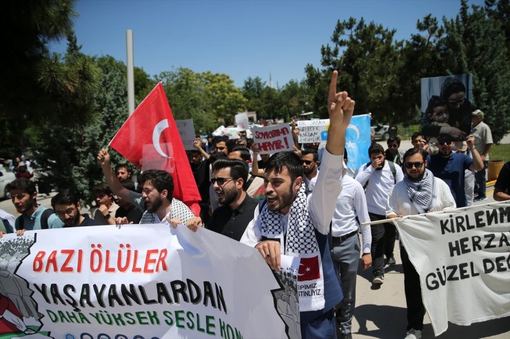 Konya'da üniversite öğrencileri İsrail'in Gazze'ye yönelik saldırılarına tepki gösterdi