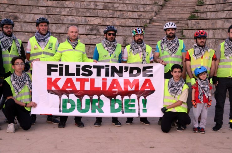 Muş Bisiklet Derneği üyeleri, Filistinliler için pedal çevirdi