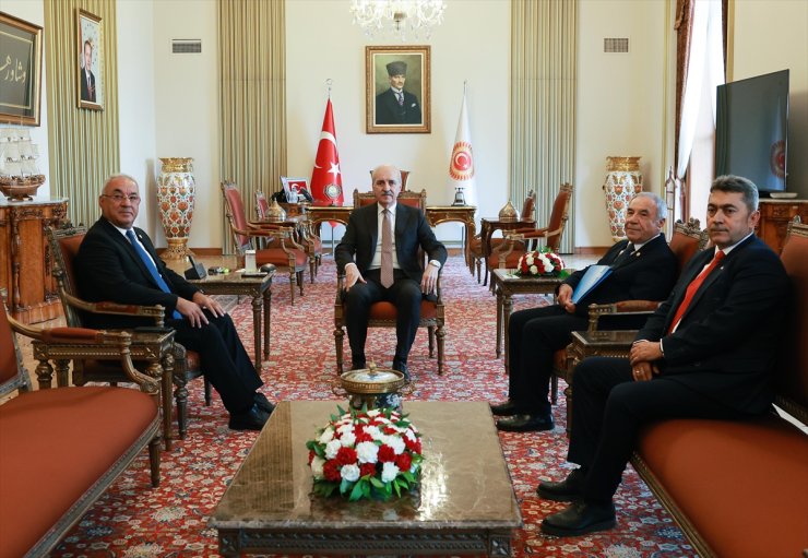 TBMM Başkanı Kurtulmuş, DSP Genel Başkanı Aksakal'ı kabul etti