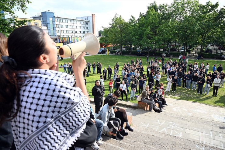 Belçika'da üniversite öğrencilerinden Filistin'e destek gösterisi