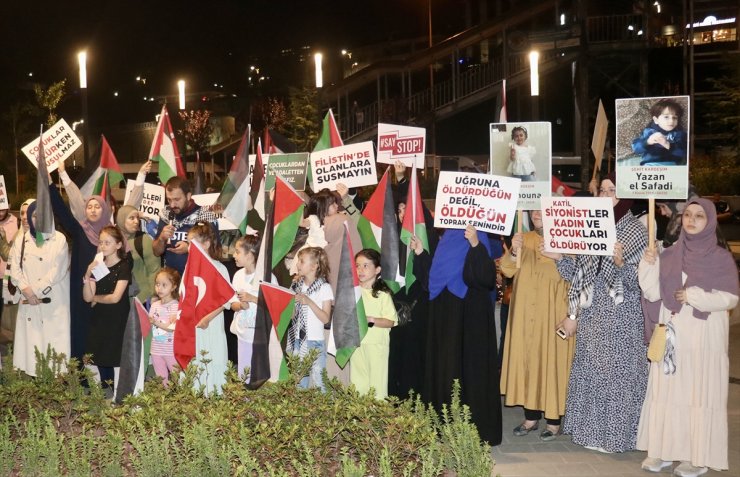 Trabzon'da İsrail'in Gazze'ye yönelik saldırıları protesto edildi