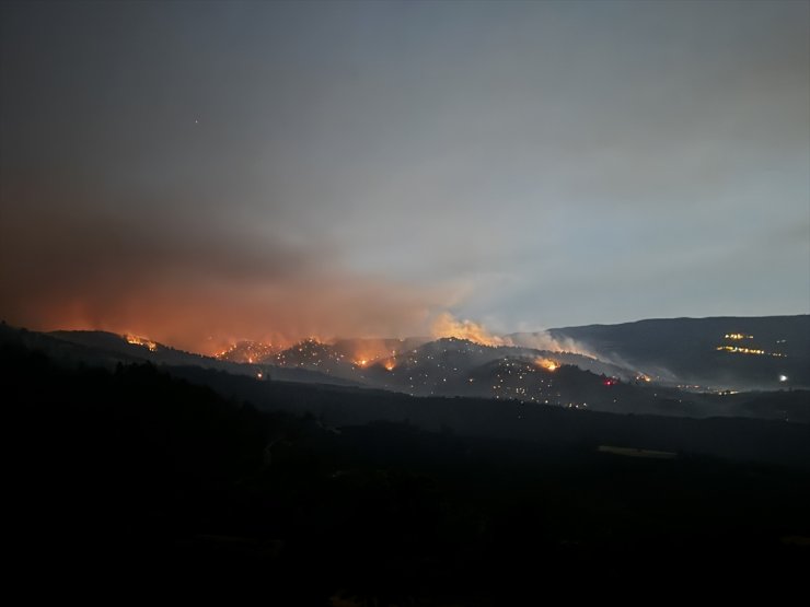 GÜNCELLEME - Bursa-Balıkesir il sınırında ormanlık alanda etkili olan yangının ilerlemesi durduruldu