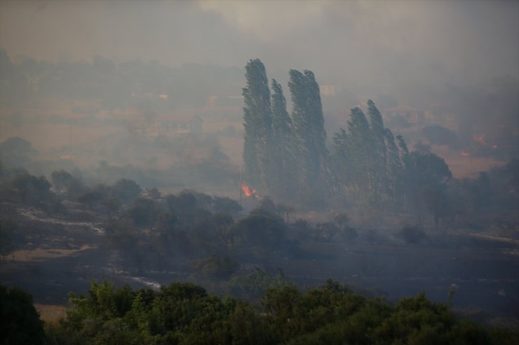 Çanakkale'de çöplük alandan ormana sıçrayan yangın nedeniyle bir mahalle tahliye edildi