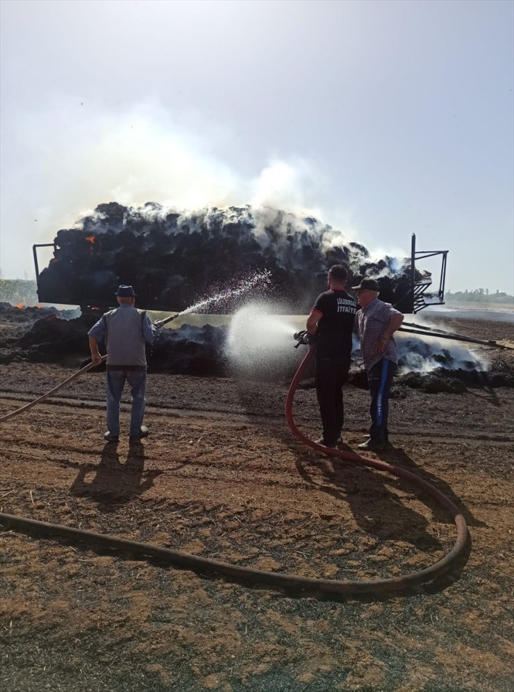 Kırklareli'nde çıkan yangında 300 saman balyası zarar gördü