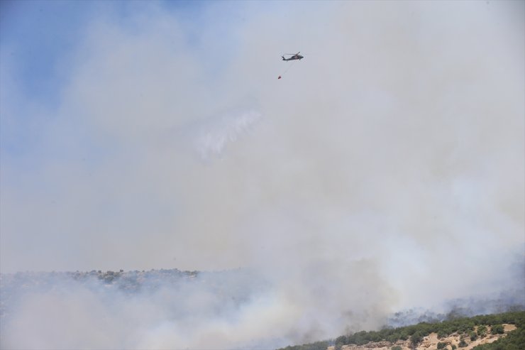 Kahramanmaraş'ta makilik alana sıçrayan yangın kontrol altına alındı