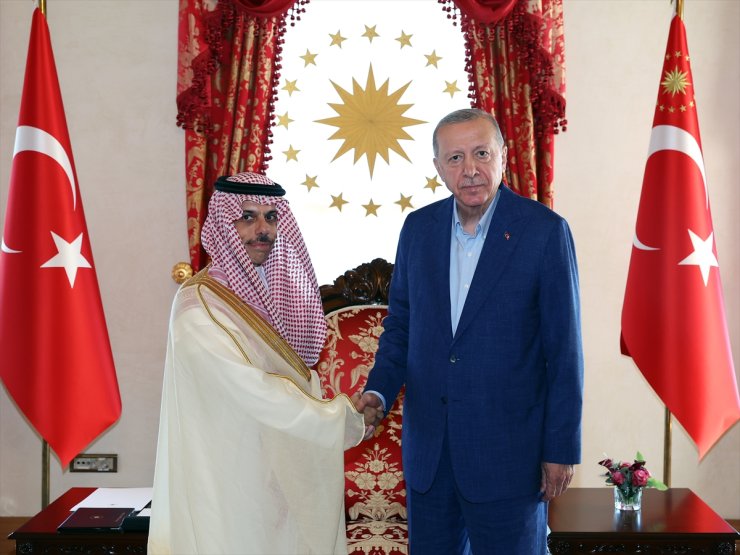 Cumhurbaşkanı Erdoğan, Suudi Arabistan Dışişleri Bakanı Faysal bin Ferhan Al Suud ile görüştü