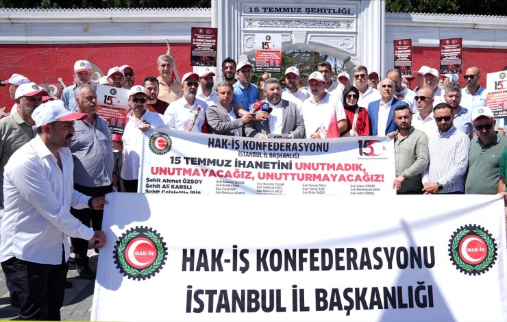 Eyüpsultan'da Hak-İş Konfederasyonu üyeleri 15 Temmuz şehitlerini andı